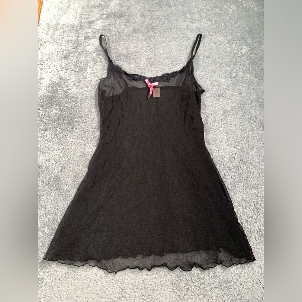 Candie’s Black mesh Chemise dress small y2K
